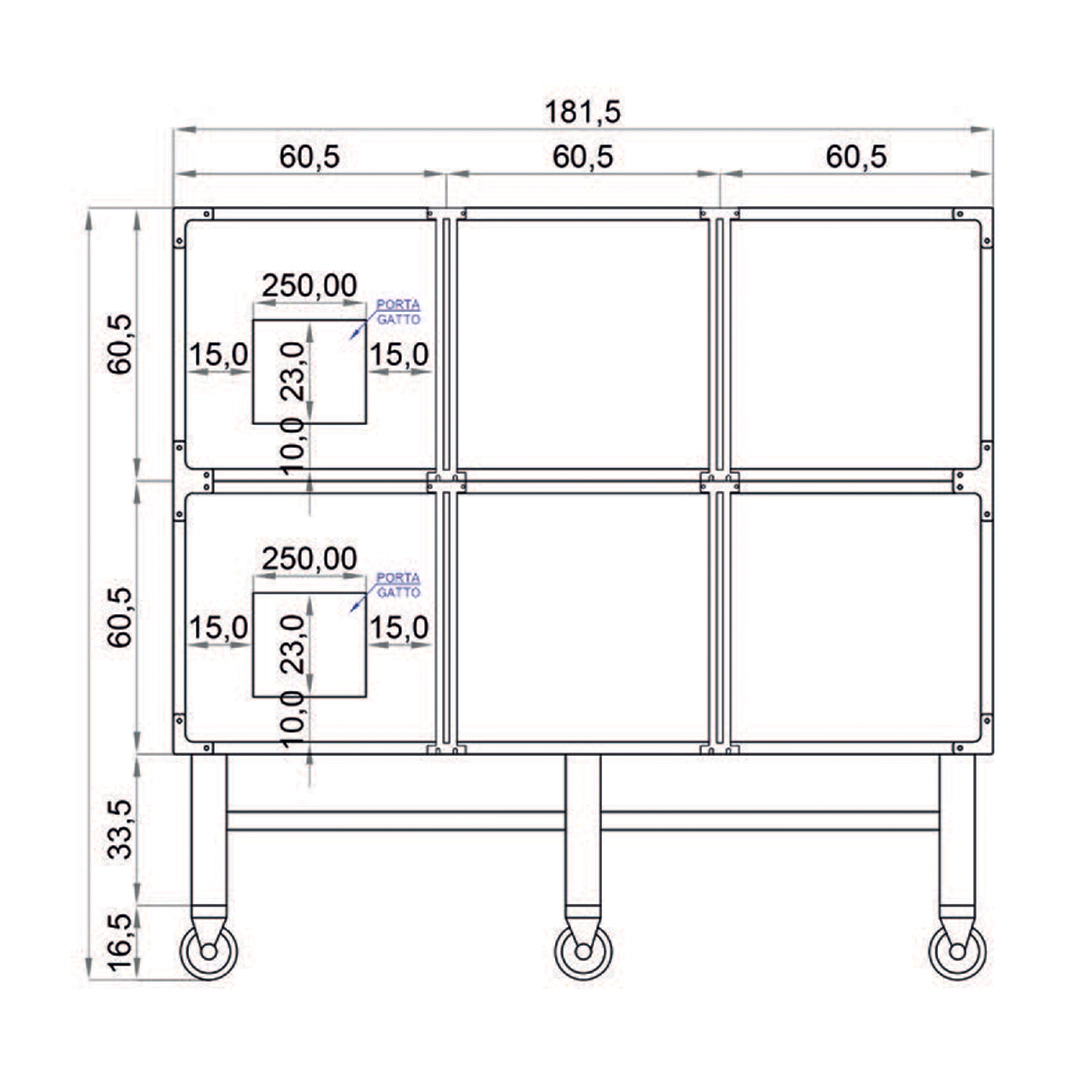 Gabbia degenza gatti standard 6 posti - immagine 2