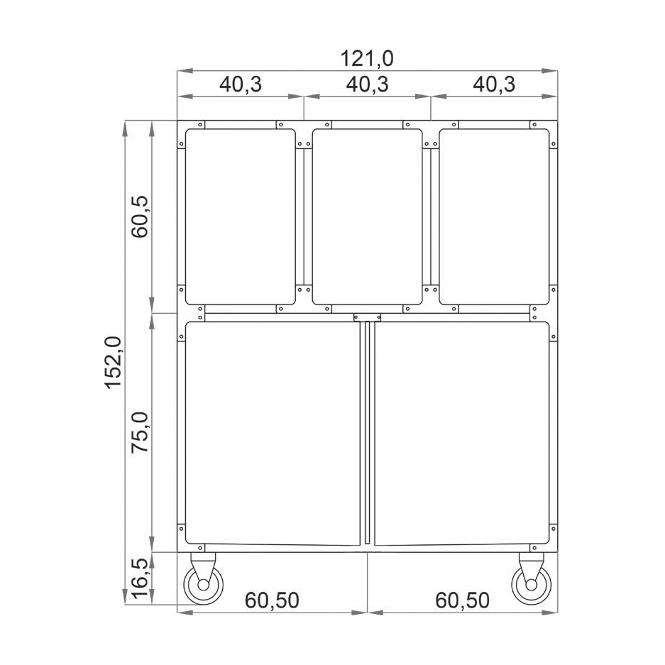 Standard 5-cage veterinary recovery cage with a removable partition made of non-toxic PVC - Image 2