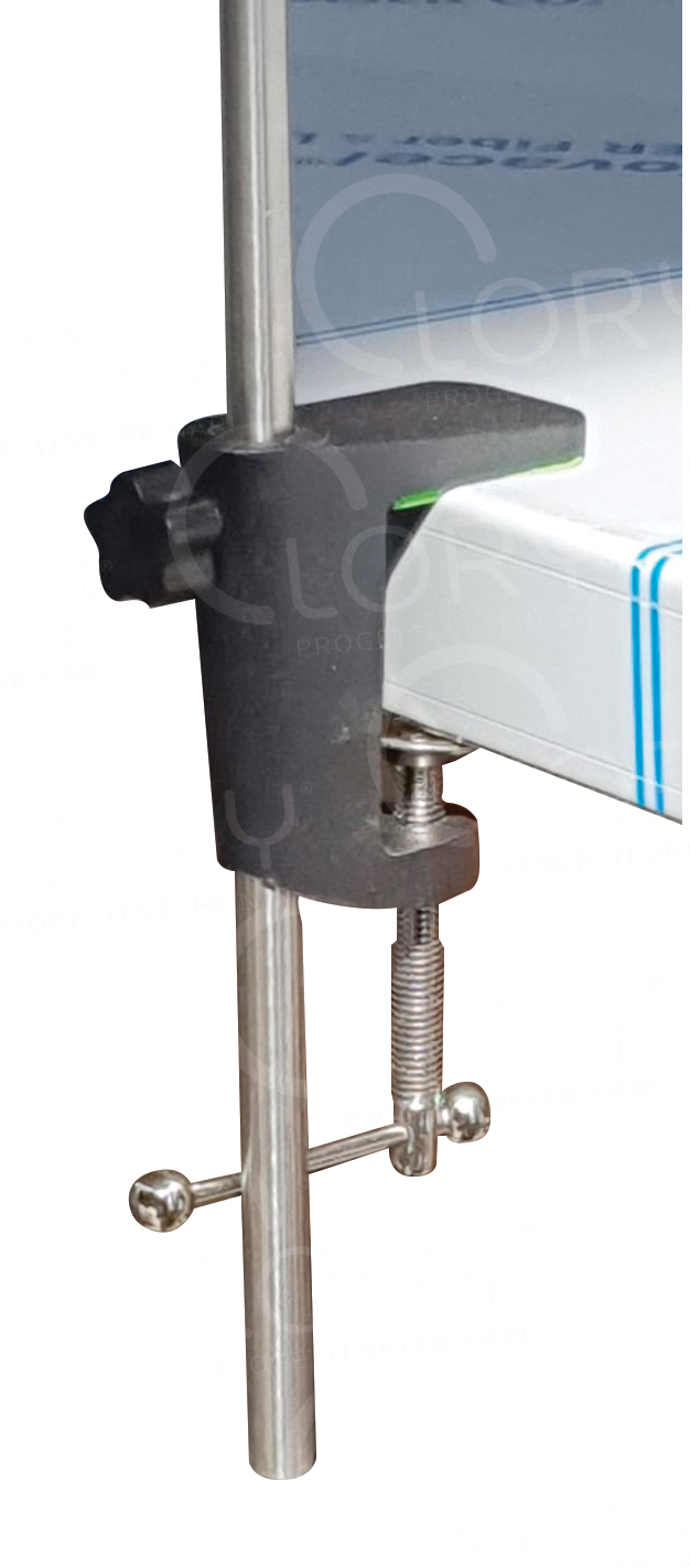 IV pole holder for veterinary examination table, made of AISI 304 stainless steel - Image 2