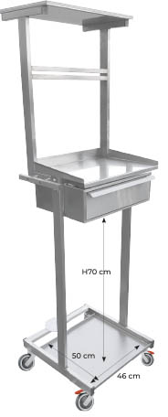 1-drawer anesthesia cart without set-up