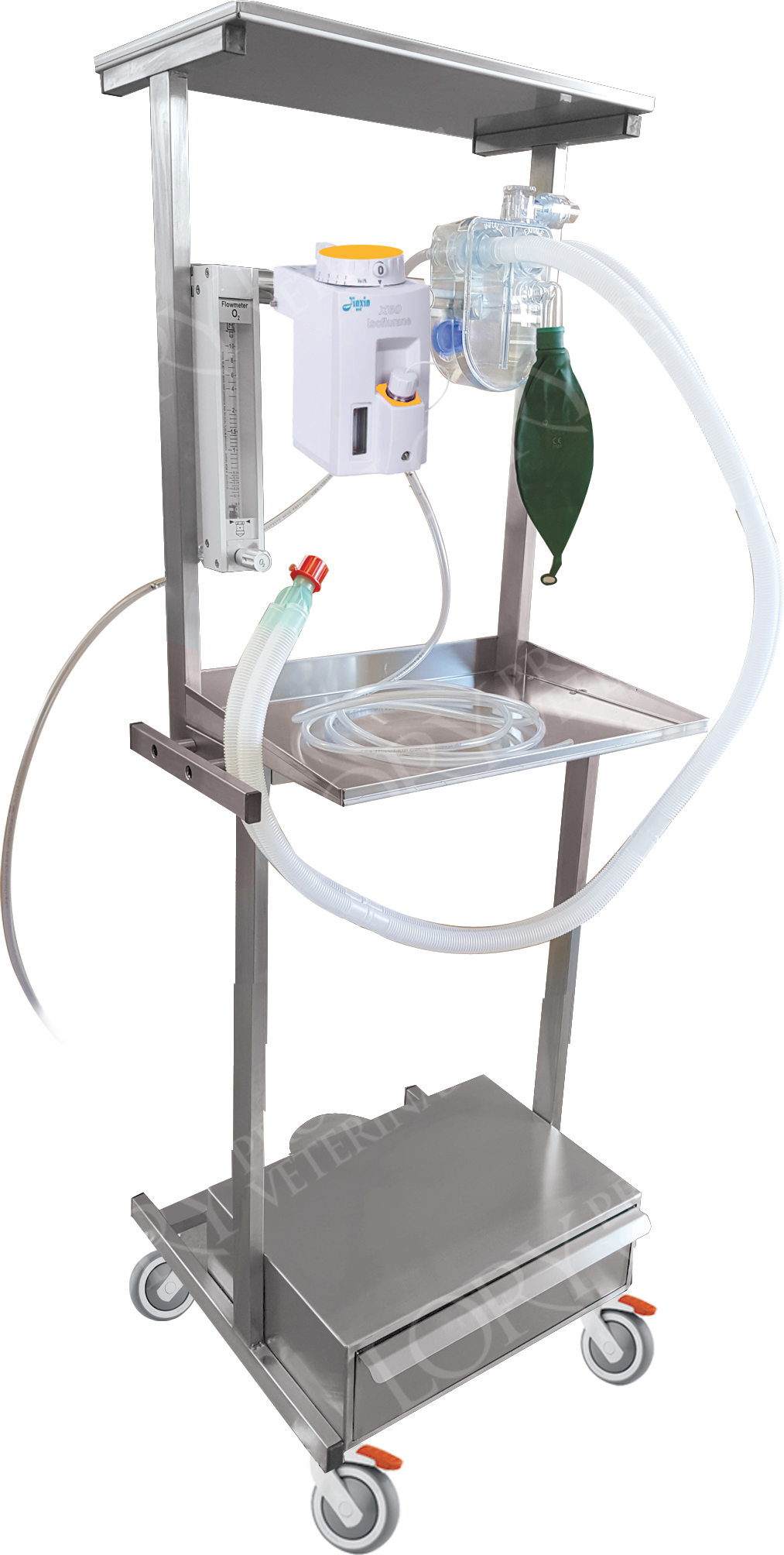 Set up anesthesia system with sevoflurane