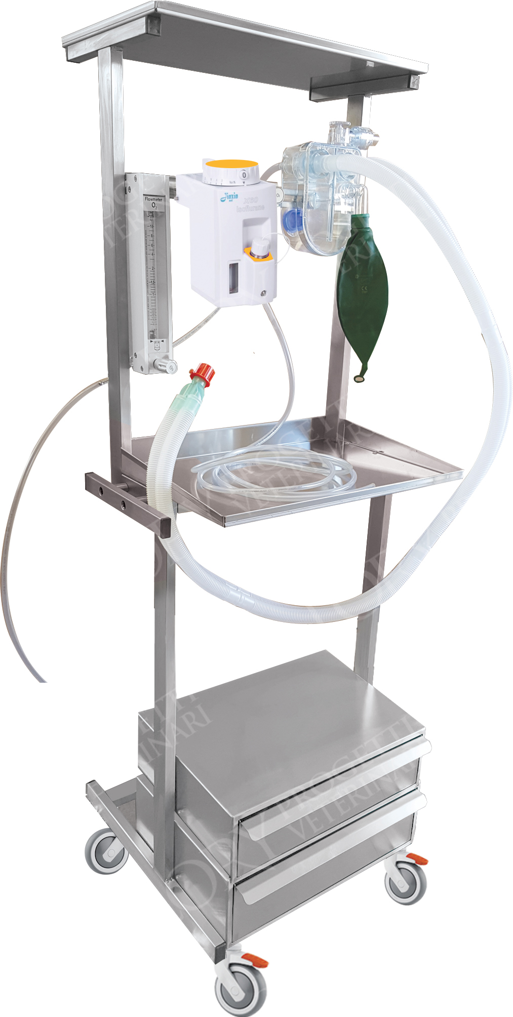 Set up anesthesia system with sevoflurane