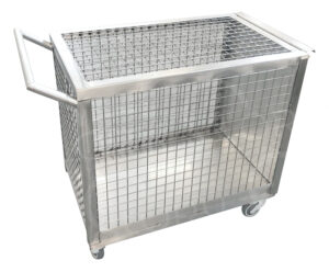 Gabbia di Trasporto Veterinaria in Acciaio Inox con Ruote | Lory Progetti Veterinari