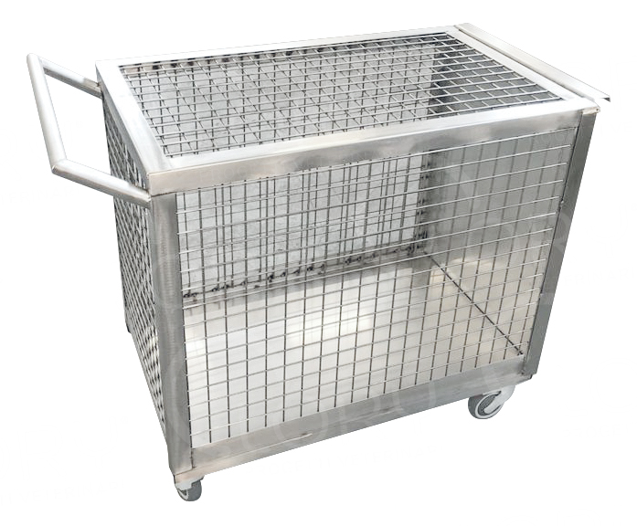 Stainless Steel Veterinary Transport Cage with Wheels | Lory Progetti Veterinari