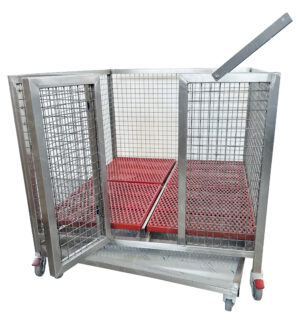 Gabbia Box Veterinaria su Ruote in Acciaio | 118×148×110 cm | Lory Progetti Veterinari