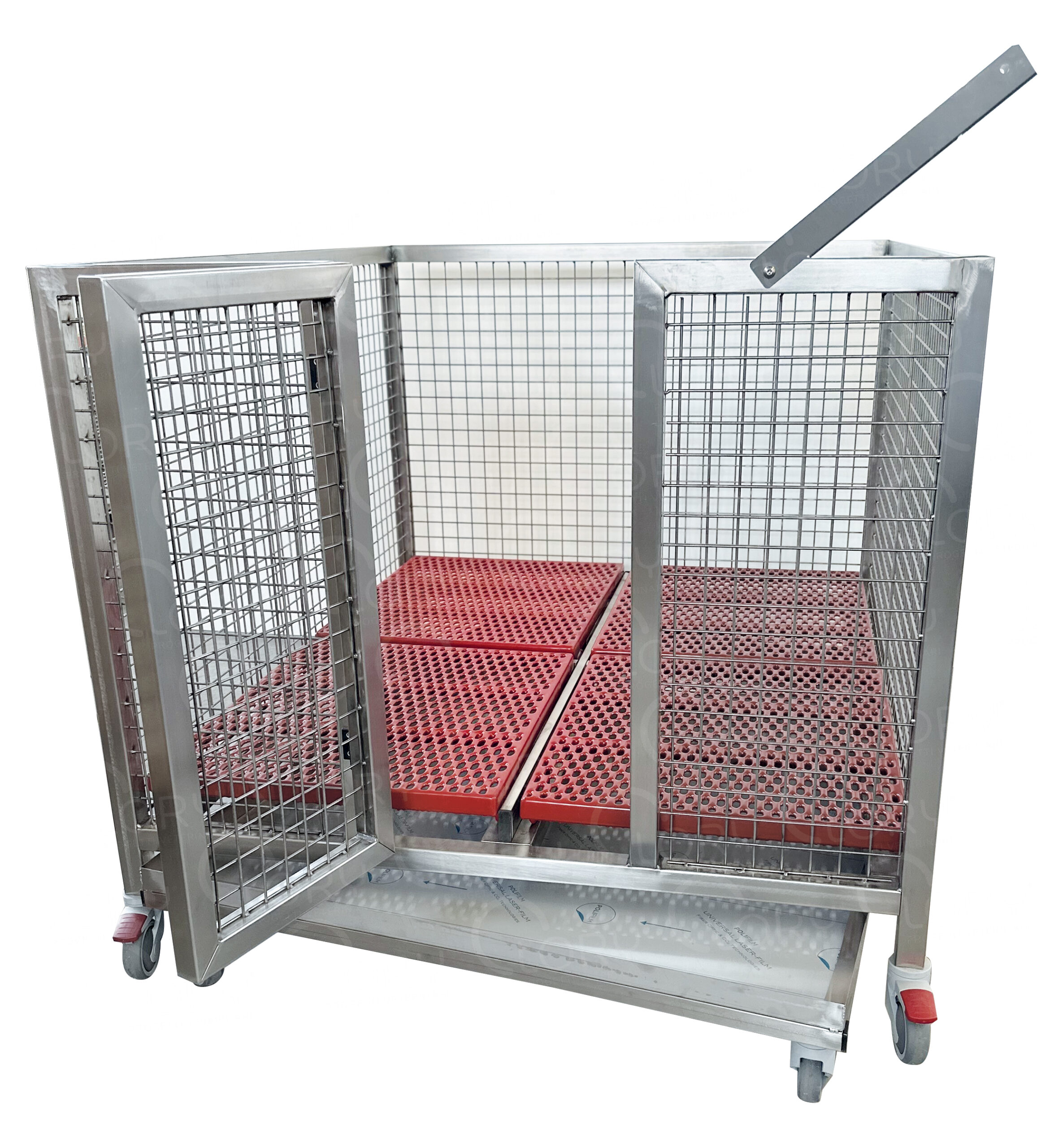 Steel Veterinary Transport Cage on Wheels | 118×148×110 cm | Lory Progetti Veterinari