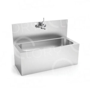 One-channel clinical lever surgical sink with back