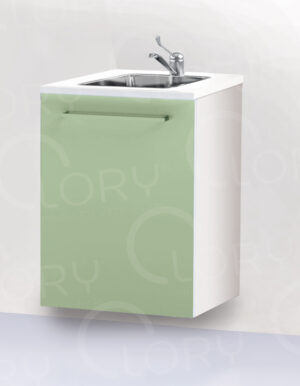 Mobile con lavello inox sospeso