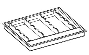 Vassoio portastrumenti H 4 cm
