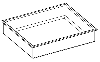 Smooth drawer tray H 8 cm